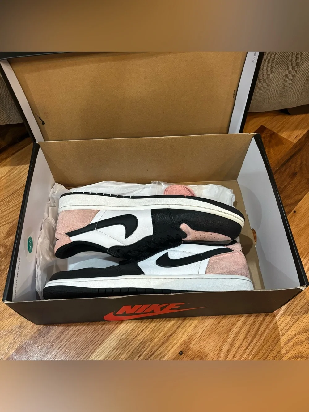 Size 10 - Jordan 1 Low OG Bleached Coral CZ0790 061 Black White With Box